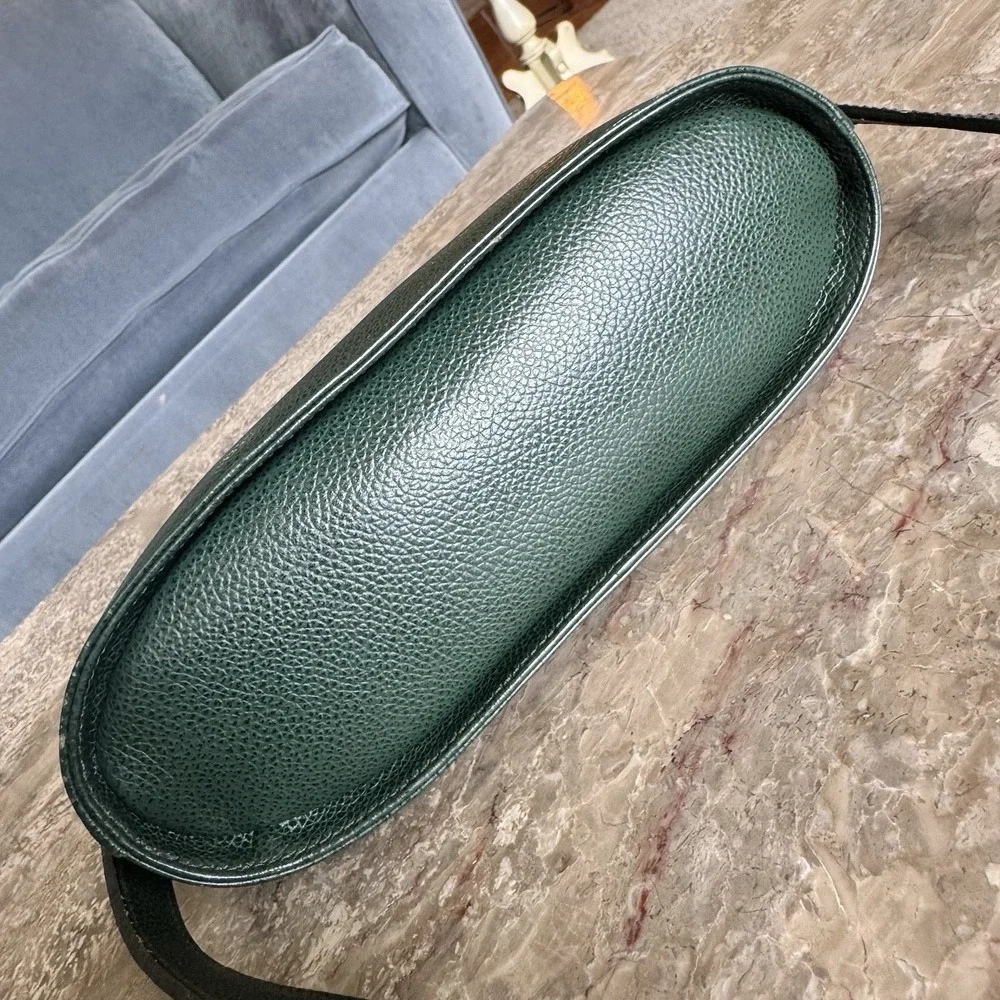 Vintage 1995 Coach Pebbled Leather Green Purse ~ Adjustable Crossbody *Read